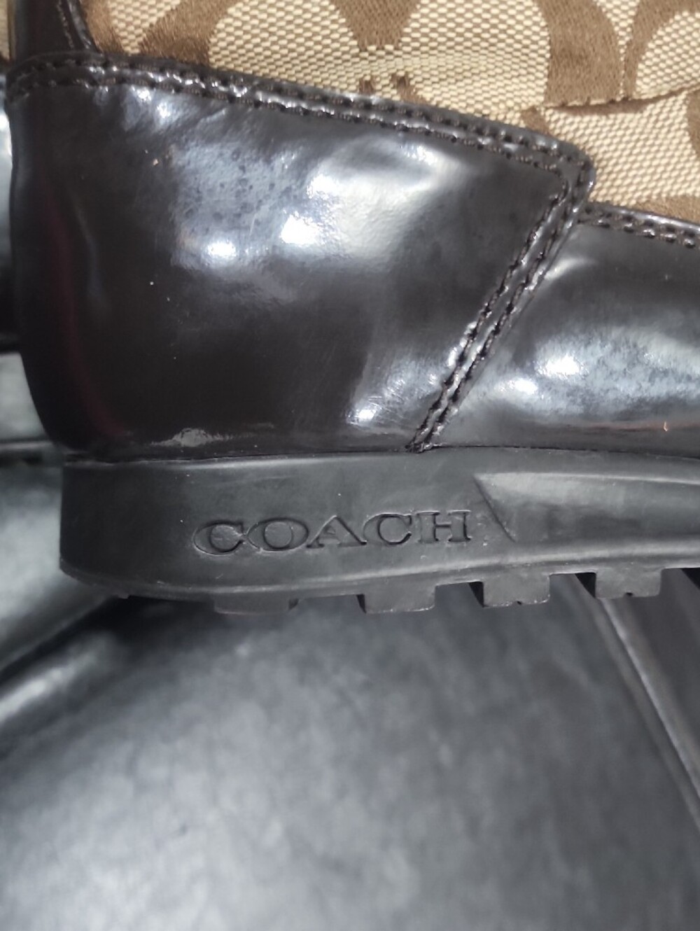 Coach Quilted Signature Logo Boots - Brown/Cream - Picture 11 of 14